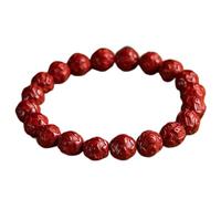 WCOCOW Braccialetto Feng Shui con pietre di cristallo cinabro, bracciale mantra a sei caratteri, braccialetto di perline da 10 mm, braccialetto portafortuna per donne e uomini, amuleto ricchezza