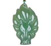 WCOCOW Feng Shui, collana con ciondolo volpe e avventurina, collana portafortuna per donna e uomo, con amuleto di meditazione, amuleto per la fortuna e l'amore