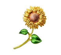 WCRAZYE Spilla a forma di girasole per donne e ragazze, elegante spilla smaltata con strass di cristallo giallo, spilla a forma di pianta di girasole, per mamma, Natale, San Valentino, gioielli regali