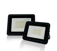 WCT 2 pezzi 10W Faretto a LED Bianco Caldo Riflettore Nero Luce di Inondazione a LED AC 220V IP68 Faretto a LED da Parete Illuminazione Per Esterni