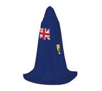 WCXTHGFA Bandiera delle Isole Turks e Caicos stampa costume di Halloween, mantello medievale con comodo cappuccio, per cosplay, feste e altro ancora