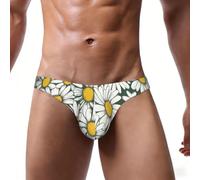 WCXTHGFA Biancheria intima bianca del bikini degli uomini della stampa | Biancheria intima leggera e morbida con stampa a margherite, ideale per l'uso quotidiano in tutte le stagioni