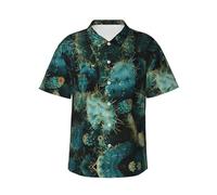 WCXTHGFA Camicia hawaiana da uomo elegante con stampa cactus, camicie con bottoni a maniche per l'estate, essenziale per le vacanze al mare, Nero , 3XL