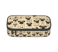 WCXTHGFA Carino Pug Dog Stampa Multifunzionale Astuccio Astuccio Estetico Astuccio Organizzatore Astuccio Ufficio, Nero , Taglia unica, Custodia per chiave