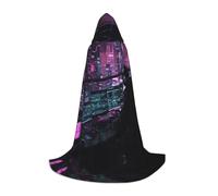 WCXTHGFA Costume di Halloween con stampa dell'era hacker, mantello medievale con comodo cappuccio, per cosplay, feste e molto altro ancora