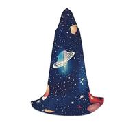 WCXTHGFA Costume di Halloween con stampa di cielo stellato, mantello medievale con comodo cappuccio, per cosplay, feste e molto altro ancora