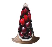 WCXTHGFA Costume di Halloween con stampa di ciliegie, mantello medievale con comodo cappuccio, per cosplay, feste e molto altro ancora