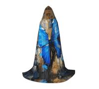 WCXTHGFA Costume di Halloween con stampa farfalla blu, mantello medievale con comodo cappuccio, per cosplay, feste e molto altro ancora