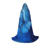 WCXTHGFA Costume di Halloween con stampa farfalla blu, mantello medievale con comodo cappuccio, per cosplay, feste e molto altro ancora