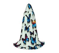 WCXTHGFA Costume di Halloween con stampa farfalla e violoncello, mantello medievale con comodo cappuccio, per cosplay, feste e molto altro ancora