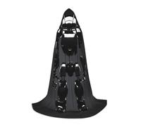 WCXTHGFA Costume di Halloween con stampa robot nera, mantello medievale con comodo cappuccio, per cosplay, feste e molto altro ancora