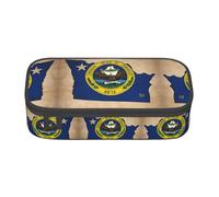 WCXTHGFA Elegante astuccio con stampa astratta della bandiera dell'Oregon, astuccio di grande capacità, ideale per viaggi o uso quotidiano, Nero , Taglia unica, Astuccio per trucchi
