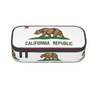 WCXTHGFA Elegante astuccio con stampa bandiera della California, grande capacità, ideale per viaggi o uso quotidiano, Nero , Taglia unica, Astuccio per trucchi