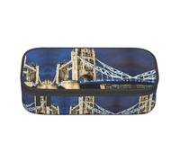 WCXTHGFA Elegante astuccio con stampa Tower Bridge in Londra, grande capacità, ideale per viaggi o uso quotidiano, Nero , Taglia unica, Astuccio per trucchi