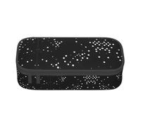 WCXTHGFA Nero Rotondo Dot Pattern Stampa Multifunzionale Astuccio Astuccio Estetico Astuccio Organizzatore Astuccio Ufficio, Nero , Taglia unica, Custodia per chiave
