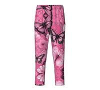 WCXTHGFA Pantaloni da pigiama con stampa a piastrelle senza cuciture con farfalla rossa per adolescenti,Pantaloni da pigiama per il tempo libero,Comodo abbigliamento da salotto per tutte le stagioni