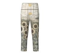 WCXTHGFA Pantaloni pigiama con stampa camomilla girasoli per adolescenti,Pantaloni pigiama per il tempo libero,Comodo abbigliamento da salotto per tutte le stagioni, Nero , 10-12