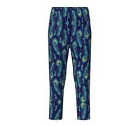 WCXTHGFA Pantaloni pigiama con stampa di piume di uccello di pavone per adolescenti,Pantaloni del pigiama per il tempo libero,Comodo abbigliamento da salotto per tutte le stagioni, Nero , S