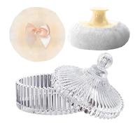 Wcybym Grande spugnetta per cipria e contenitore, morbido applicatore lavabile con custodia, barattolo per cipria con, per donne, viso, bellezza, trucco bagnato e asciutto, da viaggio, San