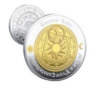 Wcybym Monete di tarocchi, fortunata commemorativa Moneta, Arte dei tarocchi da Collezione, Design di Costellazione di Sole con Arte mistica, 13g per Display Artigianale da Collezione e spirituali
