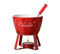 Wcybym per Fonduta, con Forchetta Inclusa, 12,5x10,3 Cm, per Sciogliere Il Cioccolato, da Immersione in Ceramica, Portatile E Leggera, per Cioccolato, Formaggio, Caramello O Burro