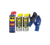 WD-40 - Kit Manutenzione Settore Elettrico - 1 Lubrificante Multifunzione 500ml + 2 Detergente Contatti 400ml + Guanti di Precisione - Spray Doppia Posizione - Per tutti i metalli, plastica e gomma