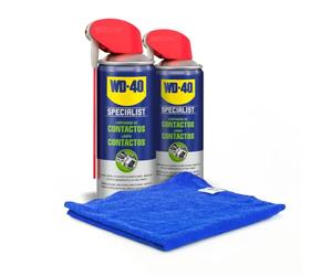 WD-40 Specialist® - Detergente per contatti x 2 + panno in microfibra