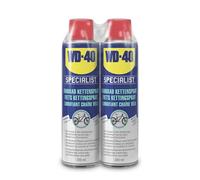 WD-40 Specialist Spray per catena per bicicletta, 2 x 250 ml, versatile spray per catena per biciclette con antiruggine, lubrificazione e protezione per tutte le intemperie, protegge tutti i tipi di