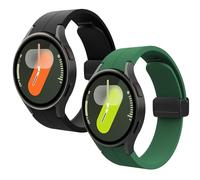 WD&CD 2 Pezzi Cinturino Compatibile per Samsung Galaxy Watch 7 40mm 44mm, Braccialetto di Ricambio Silicone Sportivo Cinturino Nero + verde scuro