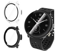 WD&CD 2 pezzi Custodia compatibile per Amazfit Active 2, Custodia Protettiva per PC con Pellicola Protettiva per lo Schermo Compatibile per Amazfit Active 2, Trasparente e Nero