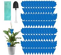 WD&CD 48 Pcs Moscerini Piante Interno Adesivi Trappola per Mosche Acchiappamosche Adesivo per Moscerini, Afidi, Minatori e Mosche Bianche - Blu