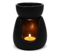 WD&CD Bruciatore di Oli Essenziali, Brucia Essenze Ceramica Bruciatori per oli Essenziali Diffusore di Oli Essenziali per Casa Camera da Letto/Decorazione, Nero