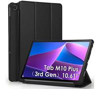 WD&CD Custodia Compatibile per Lenovo Tab M10 Plus (3rd Gen) 10.61", Ultra Sottile Smart Pelle Cover con Sonno/Sveglia la Funzione Compatibile per Lenovo Tab M10 Plus 10.61 Tablet - Nero