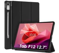 WD&CD Custodia Compatibile per Lenovo Tab P12 12.7", Ultra Sottile Smart Pelle Cover con Sonno/Sveglia la Funzione Compatibile per Lenovo Tab P12 12.7 Tablet - Nero