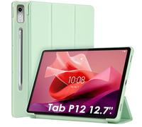 WD&CD Custodia Compatibile per Lenovo Tab P12 12.7", Ultra Sottile Smart Pelle Cover con Sonno/Sveglia la Funzione Compatibile per Lenovo Tab P12 12.7 Tablet - Verde