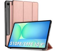 WD&CD Custodia Compatibile per Samsung Galaxy Tab S10 FE / S9 FE 10.9", Ultra Sottile PU leather Smart Pelle Cover con la Funzione Compatibile per Samsung Galaxy Tab S10 FE / S9 FE 10.9", Oro Rosa