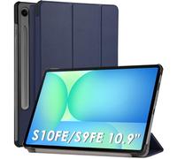 WD&CD Custodia Compatibile per Samsung Galaxy Tab S10 FE / S9 FE 10.9", Ultra Sottile PU leather Smart Pelle Cover con la Funzione Compatibile per Samsung Galaxy Tab S10 FE / S9 FE 10.9", Blu Scuro