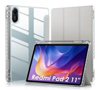 WD&CD Custodia Compatibile per Xiaomi Redmi Pad 2 11", Ultra Sottile Guscio Rigido in Acrilico Smart Pelle Cover con la Funzione Compatibile per Xiaomi Redmi Pad 2 11", Grigio