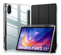 WD&CD Custodia Compatibile per Xiaomi Redmi Pad 2 11", Ultra Sottile Guscio Rigido in Acrilico Smart Pelle Cover con la Funzione Compatibile per Xiaomi Redmi Pad 2 11", Nero