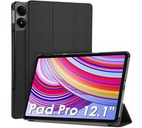 WD&CD Custodia Compatibile per Xiaomi Redmi Pad Pro 12.1" / Xiaomi Poco Pad, Ultra Sottile Smart Pelle Cover con Sonno/Sveglia la Funzione, Nero