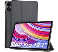 WD&CD Custodia Compatibile per Xiaomi Redmi Pad Pro 12.1" / Xiaomi Poco Pad, Ultra Sottile Smart Pelle Cover con Sonno/Sveglia la Funzione, Grigio