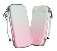 WD&CD Custodia da trasporto compatibile per Nintendo Switch 2 2025, sfumatura rosa e verde, borsa da viaggio portatile, custodia rigida con 10 slot per schede di gioco