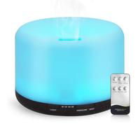 WD&CD Diffusore di Aromi, 1000ml Umidificatore Ultrasuoni con Telecomando/7 LED Colori/Spegnimento Automatico, Diffusore di Oli Essenziali per Spa, Venatura Del Legno Scuro