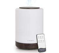 WD&CD Diffusore di Aromi, 300ml Umidificatore Ultrasuoni con Telecomando/7 LED Colori/Spegnimento Automatico, Diffusore di Oli Essenziali per Spa,Yoga,Camera da Letto - Venatura del Legno Scuro