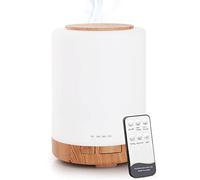 WD&CD Diffusore di Aromi, 300ml Umidificatore Ultrasuoni con Telecomando/7 LED Colori/Spegnimento Automatico, Diffusore di Oli Essenziali per Spa,Yoga,Camera da Letto - Venatura del Legno Chiaro