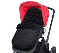 WD&CD Passeggino Coprigambe, Coprigambe Termico Universale per Passeggino, Impermeabile e Antivento, 2 in 1 Coprigambe Foderato in Vello di Corallo - Nero