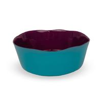 WD LIFESTYLE BALAT INSALATIERA IN VETRO 25 CM BORGOGNA E AZZURRO