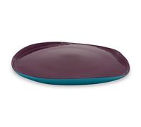WD LIFESTYLE BALAT PIATTO IN VETRO 28 CM BORGOGNA E TURCHESE