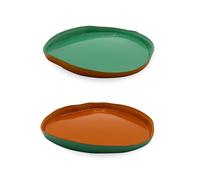 WD LIFESTYLE BALAT SET 2 PIATTI IN VETRO 18 CM ARANCIO E VERDE
