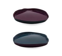 WD LIFESTYLE BALAT SET 2 PIATTI IN VETRO 18 CM BORGOGNA E NAVY